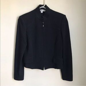St John Knit Suit Set 2 Pc Black Jacket Pencil